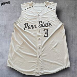 Penn State Baseball Jersey Mens XL NCAA College Sleeveless Button Front Augusta